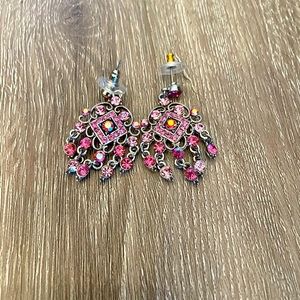 Pink chandelier earrings